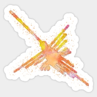 Watercolor Nazca Lines Hummingbird Sticker